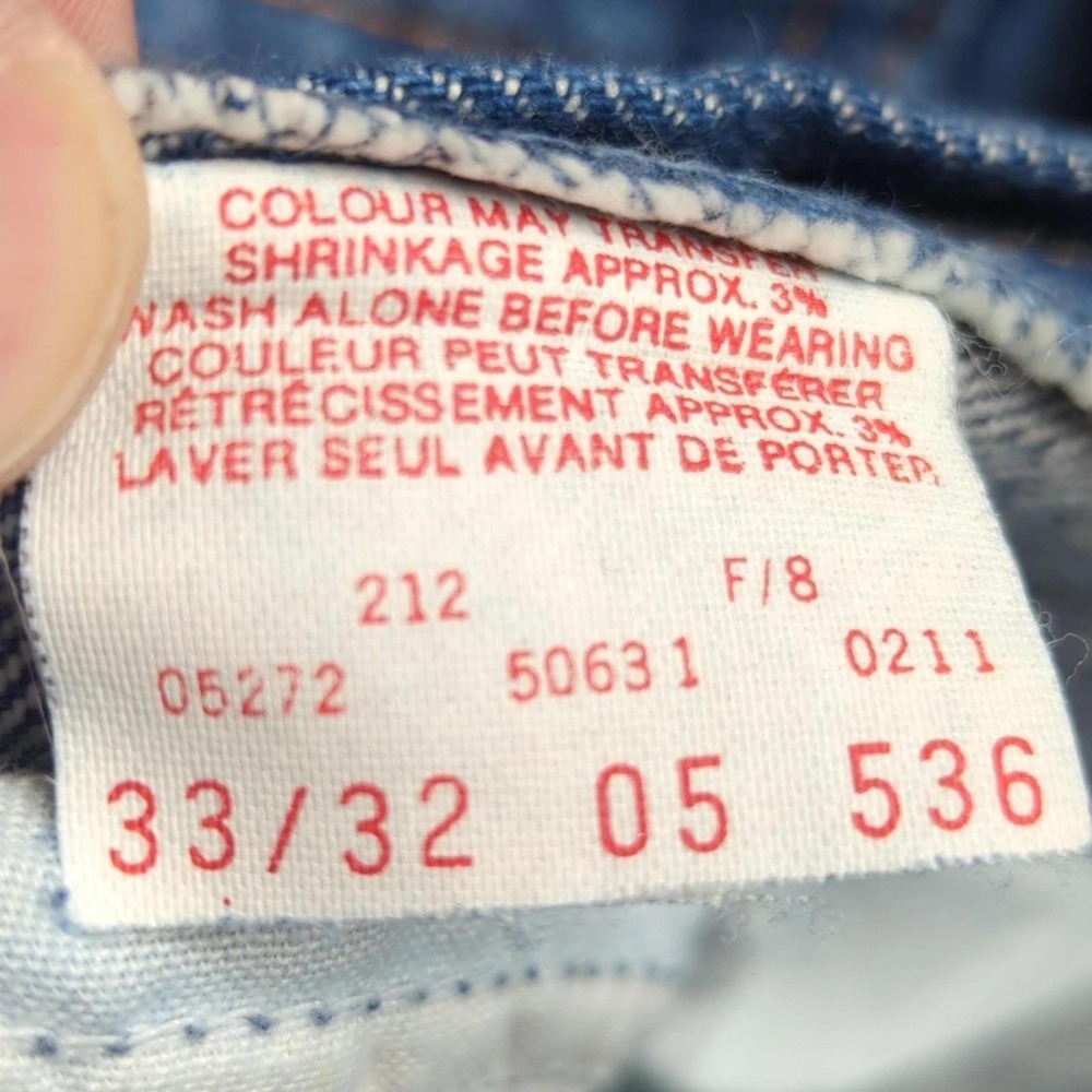 Vintage 80s Levi's Jeans Mens 33x32 Blue Dark Wash Slim Straight Made Canada - Picture 6 of 12